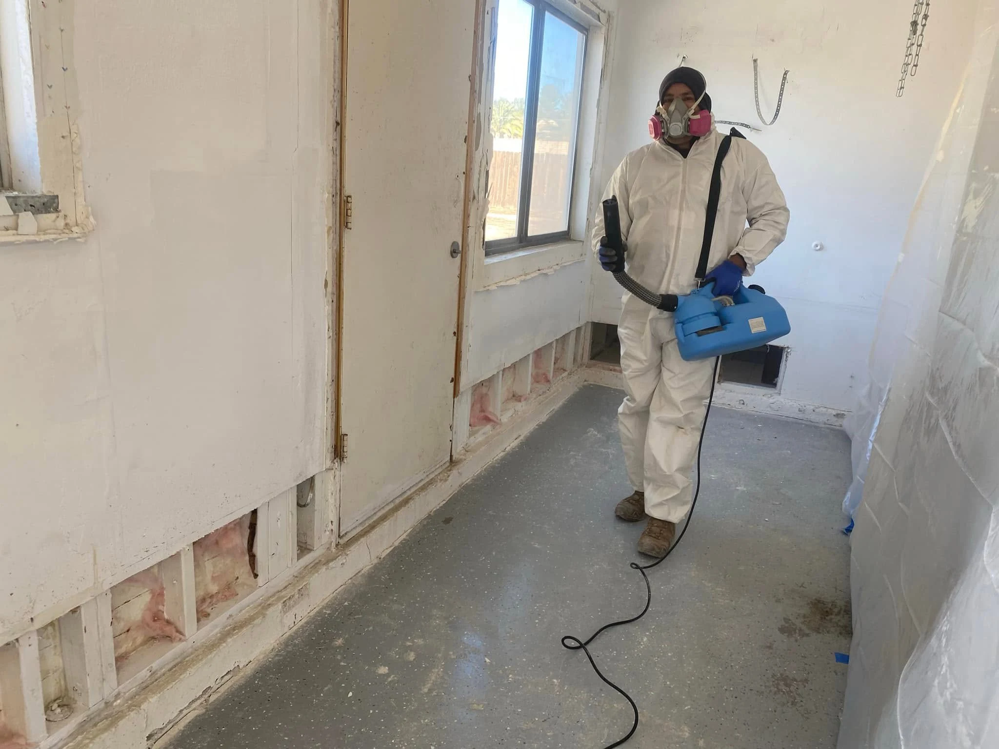 Professional mold remediation treatment inside a room