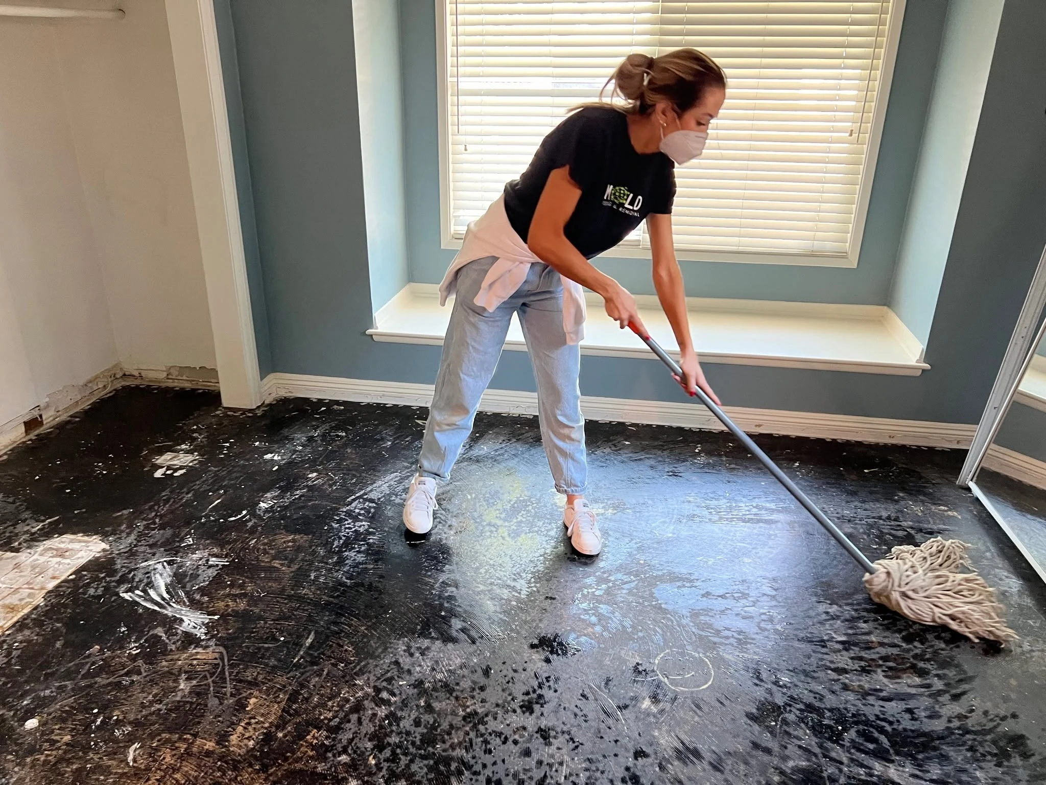 Post remediation cleanup of property work area